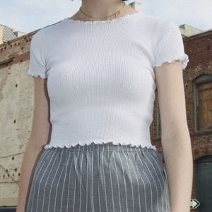 brandy melville white riane top
